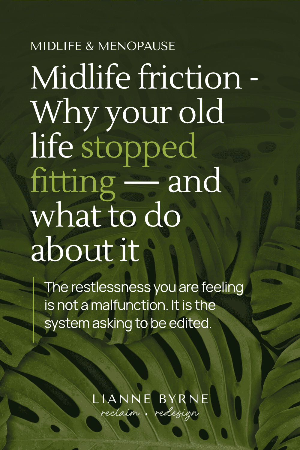 The midlife friction point: why your old life stopped fitting — and what to do about it