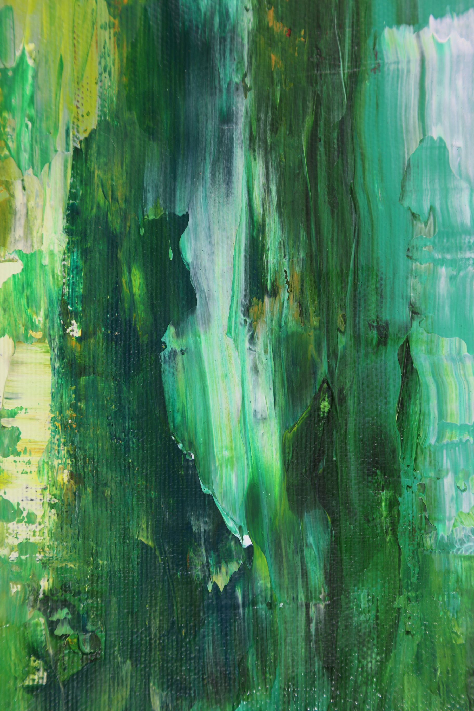 Abstract green paint — layered, complex, the brain in transition